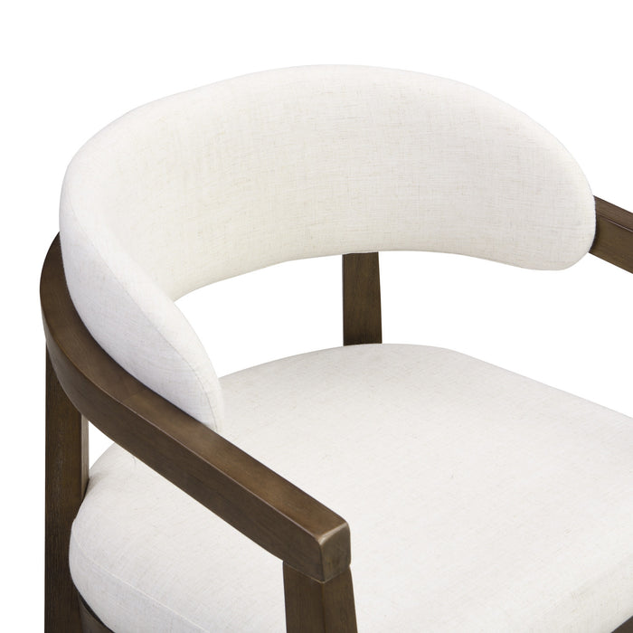 Sophia Ensemble de 2 chaises de salle a manger avec accoudoirs et structure en bois de caoutchouc, noyer