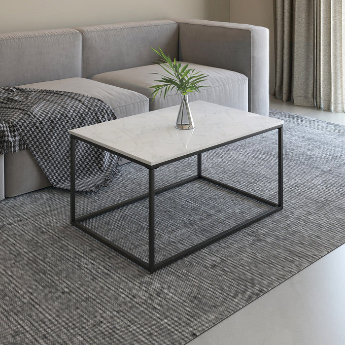 Terra Table Basse Rectangulaire avec Plateau en Marbre