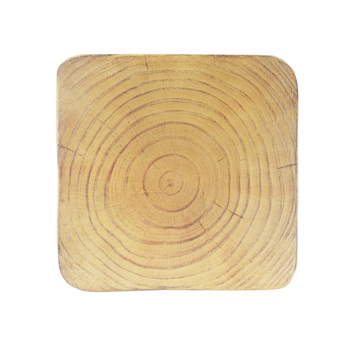 Table d'appoint carree torsadee Cade 26,80 pouces MGO, table laterale interieure a grain de bois naturel unique, naturel