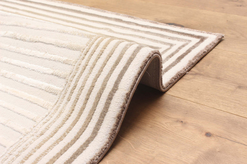 Tapis de Couloir Contemporain/Moderne Ramona 2'8\" x 8'2\" en Brun clair