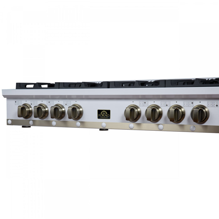Table de cuisson au gaz Ambassador 48 po, blanche, 8 bruleurs – FCTGS5799-48CPWHT