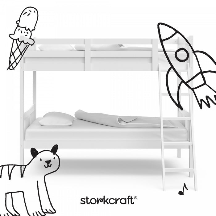 Lit superpose Storkcraft Caribou simple sur simple – Blanc