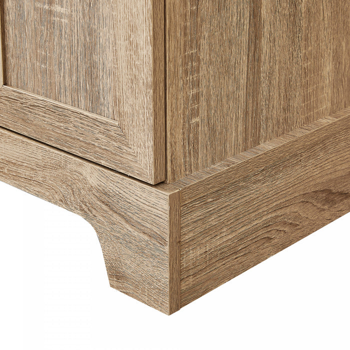Liam Armoire de rangement multifonction avec portes et etageres reglables, Marron