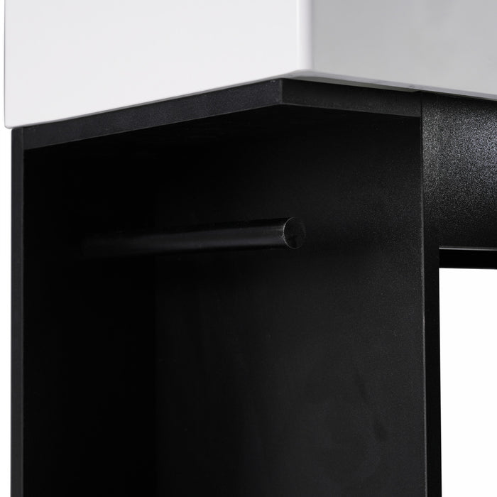 Ethan Meuble-lavabo de 18,6\" avec vasque et etagere reglable, Noir