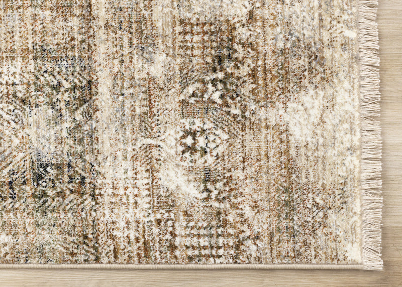 Carpette Sydney beige, grise et crème à motif vieilli - 5 pi 3 po x 7 pi 10 po