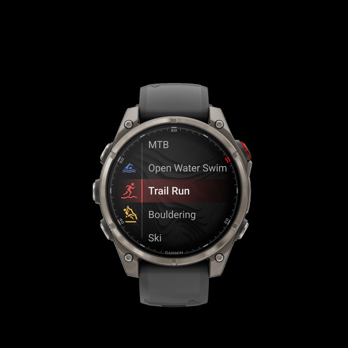 Montre connectee Garmin Fenix 8 Pro 47 mm en titane Pro - Vetements d'entrainement, appels vocaux, economie de course, plans Garmin Coach, chronometrage automatique, conception certifiee pour la plongee