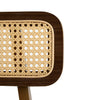 Bari Rubber Wood Counter Stool Set of 4 with Rattan Back and Footrest,Walnut | Bari – Lot de 4 tabourets de comptoir en bois d’hevea avec dossier en rotin et repose-pieds, finition noyer