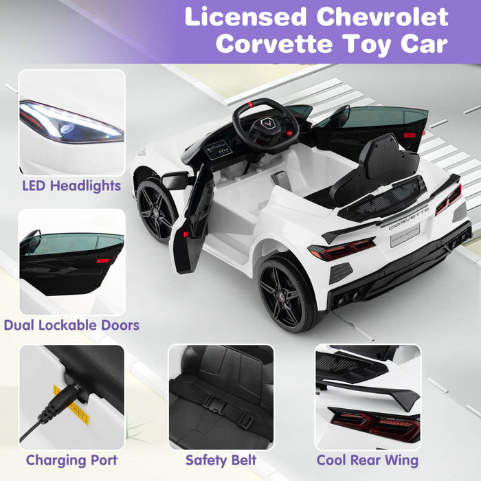 Costway 12v Electrique Enfants Rouler Sur La Voiture Avec Telecommande Sans Fil Connexion Lumieres Blanc