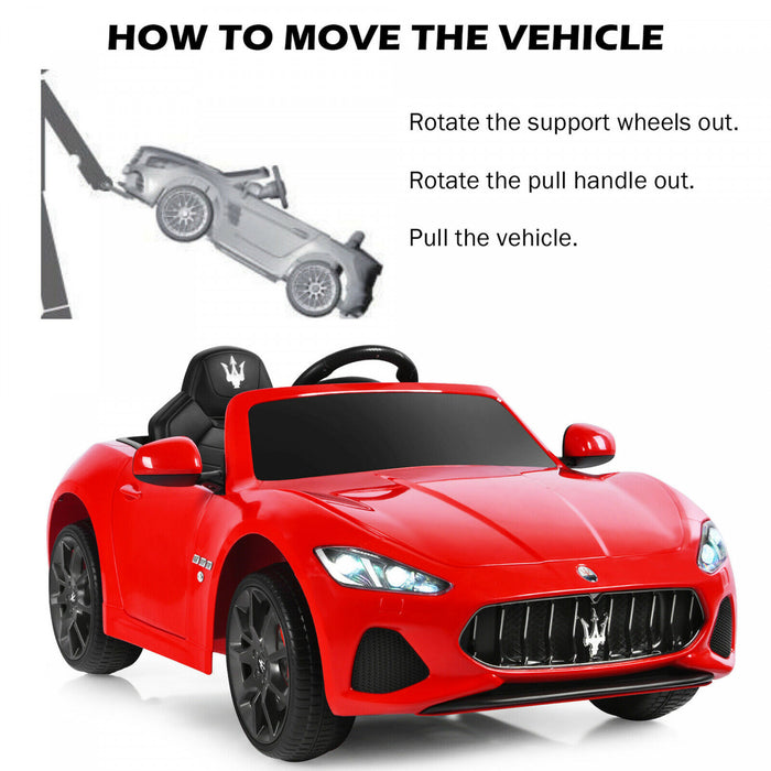 12v Enfants Ride On Car Maserati Grancabrio Sous Licence Avec Telecommande Et Musique Rouge