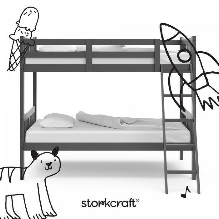 Lit superpose Storkcraft Caribou simple sur simple – Gris