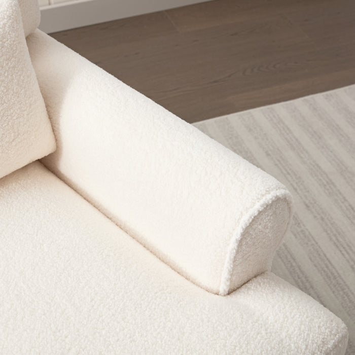 Aurelia Fauteuil Elegant a Accoudoirs Circulaires et Soutien Lombaire Ergonomique, Beige