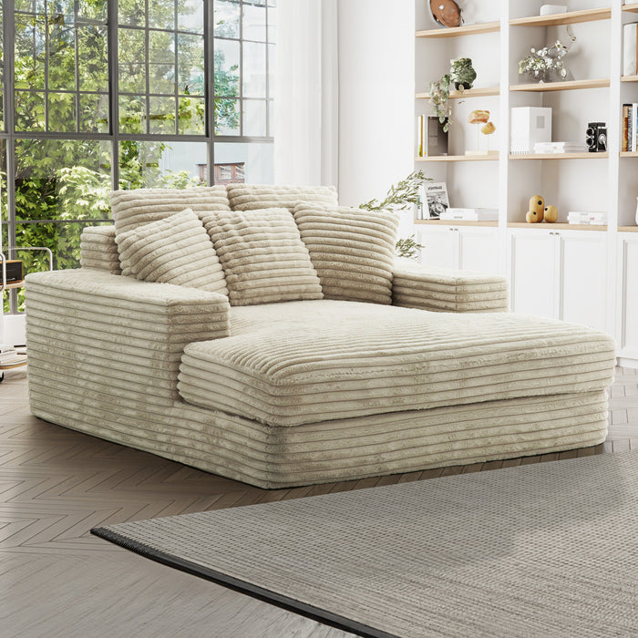 Fauteuil long Snug de Sealy de 68 po avec mousse - beige