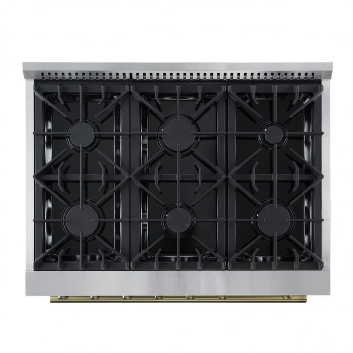 Cuisiniere a gaz Marco 36 pouces blanche, 4,32 pi³ – FFSGS6277-36WHT