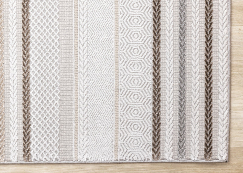 Carpette London à rayures pour l'intérieur - 5 pi 3 po x 7 pi 7 po