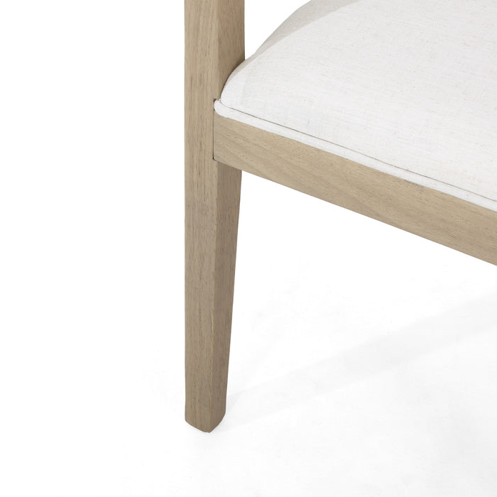 Ensemble De 2 Fauteuils De Salle À Manger Tina Avec Revêtement En Tissu, Dossier Ouvert - Beige