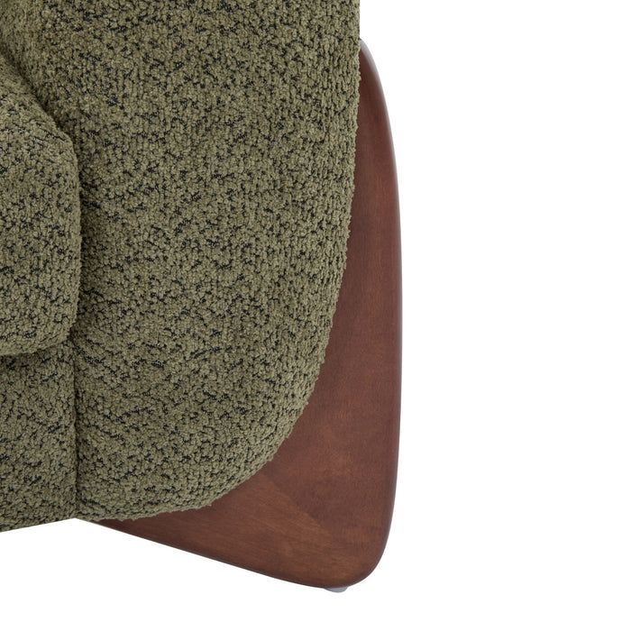 Lillian Canape deux places moderne en bois massif avec revetement en boucle, assise confortable, vert