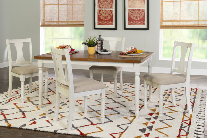 Chaise d’appoint de salle à manger Willow en tissu blanc - ensemble de 2