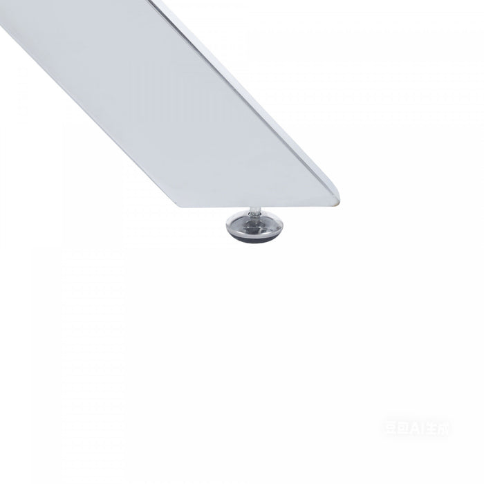 Table a manger ronde multifonctionnelle Alex avec plateau en verre, finition chrome