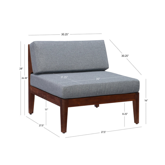 Fauteuil de terrasse Summerlyn en tissu pour l’intérieur et l’extérieur - noyer