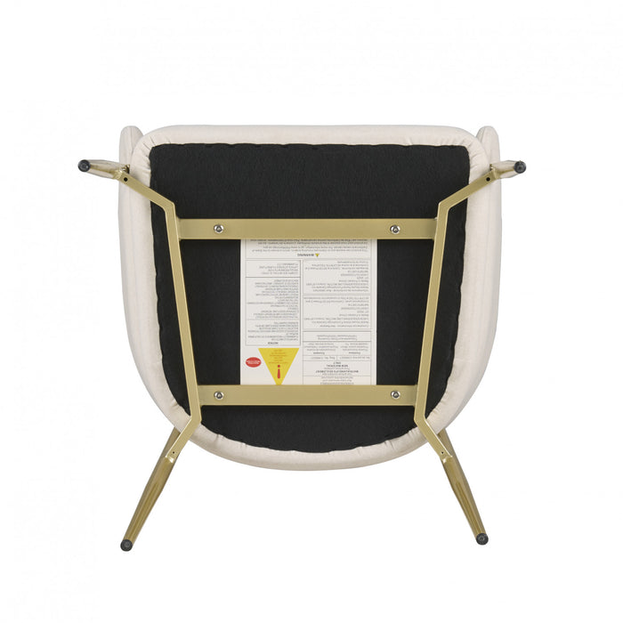 Jeremy Chaises De Salle A Manger Modernes, Ensemble De 2, Chaises Laterales Tapisees En Tissu Avec Structure Metallique, Beige