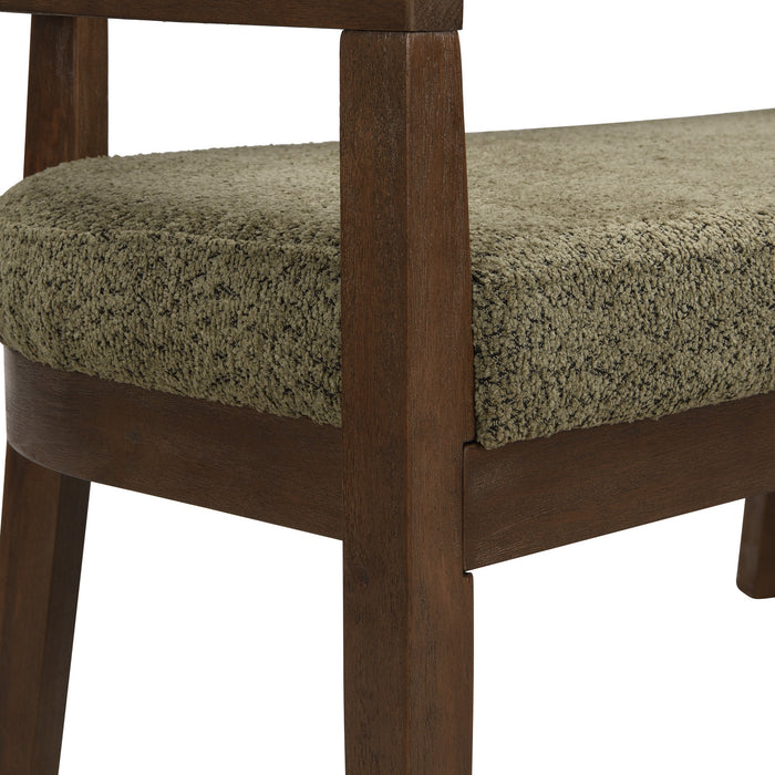 Rattan Causeuse Rembourree en Rotin 47.5 po avec Dossier Tisse Main, Vert, Noyer