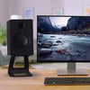 Kanto SE6 Elevated Desktop Speaker Stands for Large Speakers - Pair, Black | Supports sureleves Kanto SE6 pour enceintes de bureau de grande taille - paire, noir
