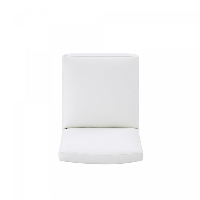 Chaise de salle a manger moderne en cuir vegetalien blanc Anna - Lot de 2