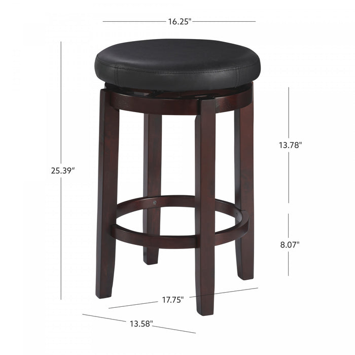 Tabouret Maya de hauteur comptoir en similicuir - noir