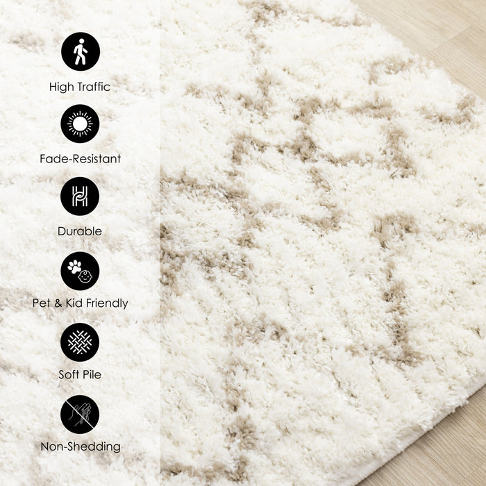 Tapis Taylor creme en treillis marron, 7'10\" x 10'6\"