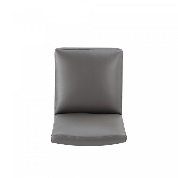 Chaise de salle a manger moderne en cuir vegetalien graphite Anna - Lot de 2