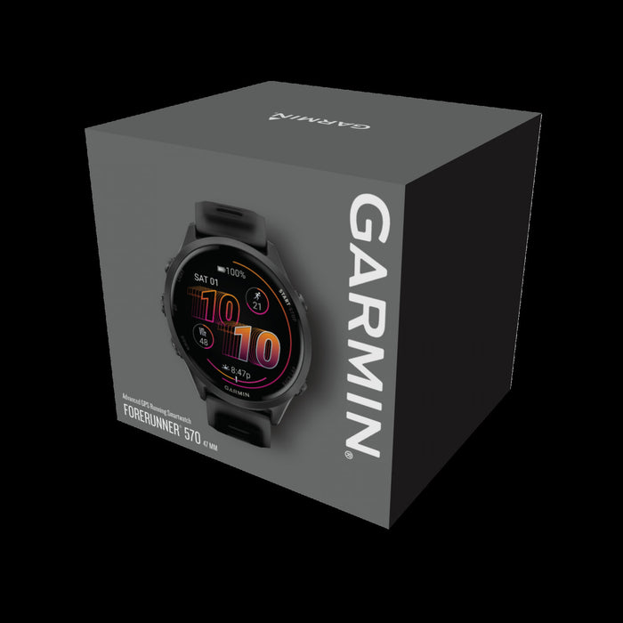 Garmin Forerunner 570 Smartwatch 47mm, Amoled, Slate Gray Aluminum, Black, Gps Fitness Tracker, Running, Triathlon, 11-jour Batterie