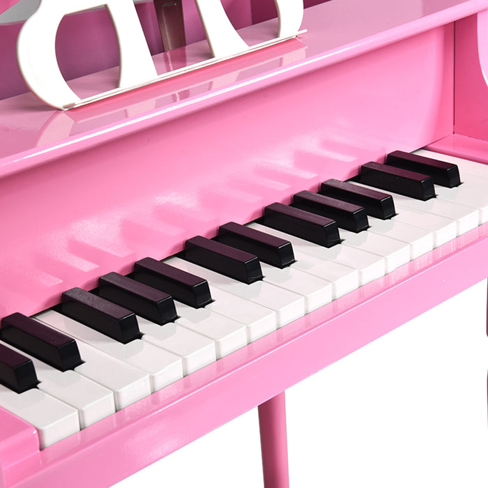 Costway Piano Classique 30 Touches en Bois avec Banc et Porte-Partition - Noir
