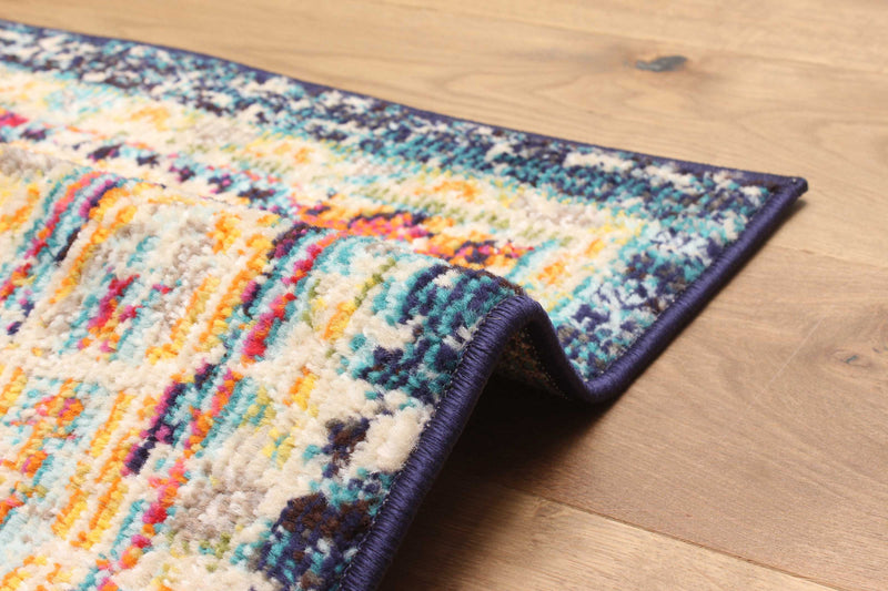 Tapis Traditionnel Lotus 8'0\" x 10'0\" en Bleu marin