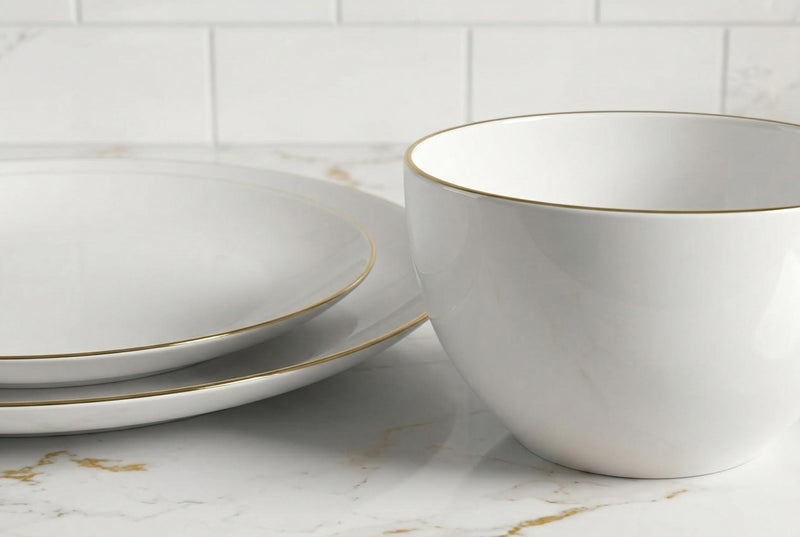 S&CO Home Ensemble de Vaisselle Imperial 12 Morceaux en Porcelaine