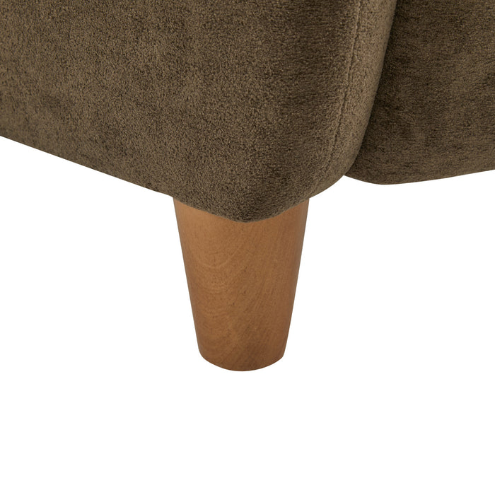 Sophia Fauteuil confortable rembourre avec dossier a oreilles, marron fonce