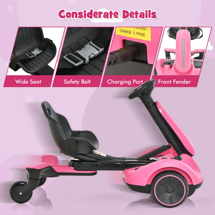 Costway 6v Kids Ride On Drift Car Electric Drifting Go Kart Pour Enfants Avec 360° Spin Rose