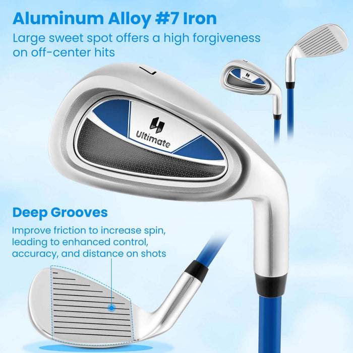 Ultimate Junior Golf Club Set Pour Enfants Comprend 165cc #3 Fairway Wood Et #7 Iron Blue