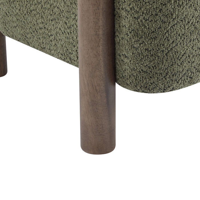 Evelyn Fauteuil d’appoint avec assise confortable et revetement en boucle, vert olive