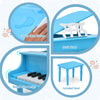 Costway 30-Key Classic Baby Grand Piano Toddler Toy Wood with Bench & Music Rack Blue