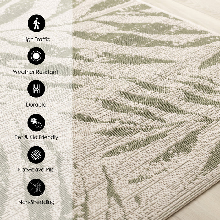 Tapis d'exterieur Jackson Taupe Blanc a bordure elegante, 7'10\" x 10'6\"