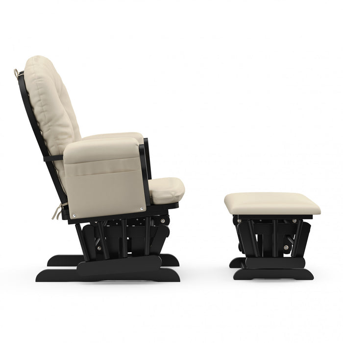 Storkcraft Hoop Fauteuil bercant et pouf - Noir avec beige