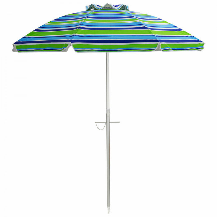 Costway Parasol de plage pour patio de 6,5 pieds, protection solaire, inclinaison, avec sac de transport, turquoise