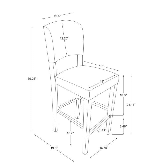 Tabouret Monaco de hauteur comptoir en similicuir - espresso