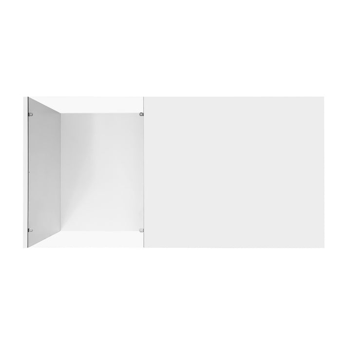 Maxwell Table Basse Haute Brillance de 39,4\" avec Verre et Effet LED, Blanc