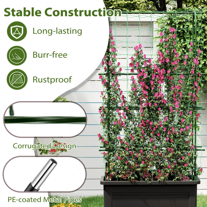 Costway Raised Garden Bed Planter Box Avec Escalade Trellis Indicateur De Niveau D'eau