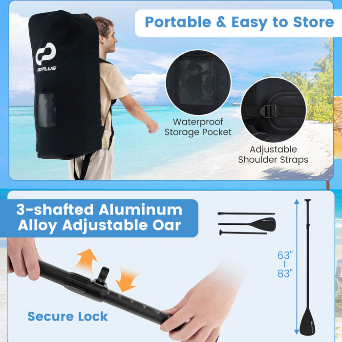 Grand Tableau Gonflable De Sup Goplus, Tableau De Pagaie Portable Avec Des Anneaux 5d