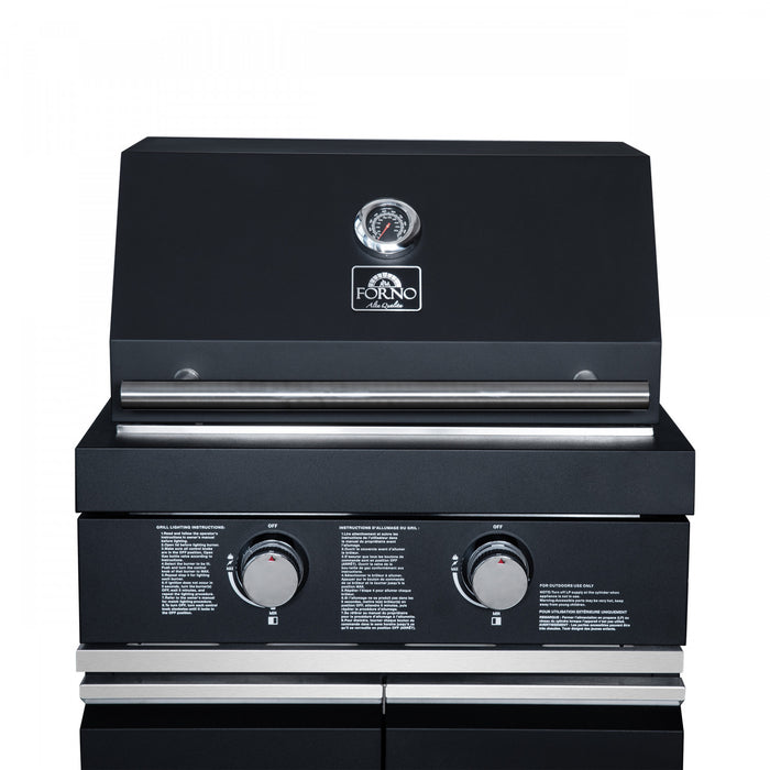 Cuisine d'exterieur All'Aperto avec comptoir noir, 99 600 BTU, module bar et four a pizza – FODKT2568BLK