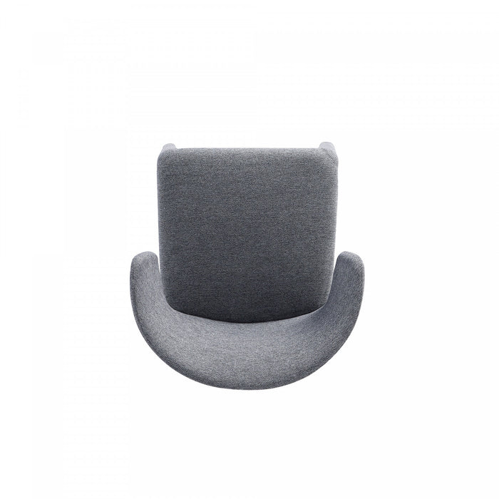 Chaise de salle a manger rembourree Conrad style milieu du siecle en gris - Lot de 4