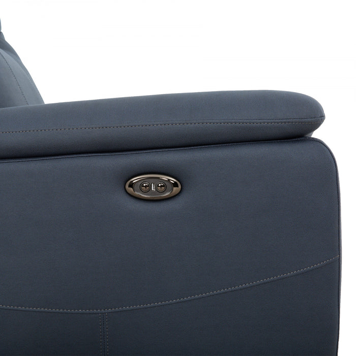 Fauteuil bercant inclinable electrique Sutton de 42 po rembourre - Bleu