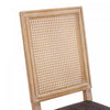 Oliver Solid Wood Rubberwood Dining Chair Set of 2 with Upholstered Seat Cane Backrest and Fluted Legs,Brown | Oliver lot de 2 chaises de salle a manger en bois massif (hevea) avec assise rembourree, dossier en cannage et pieds canneles, marron